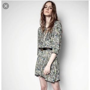 Zadig and Voltaire Raspail Crinkle Flower Dress color Judo sz M